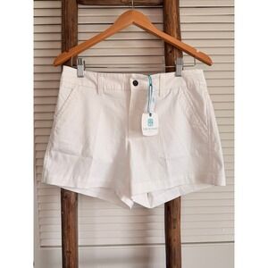 Tori Richard White Cotton Blend Shorts Women's Size 6 Flat Front Casual NWT